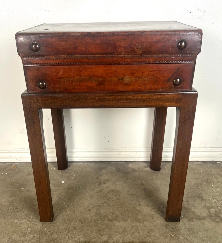 19th C. English Suitcase Side Table