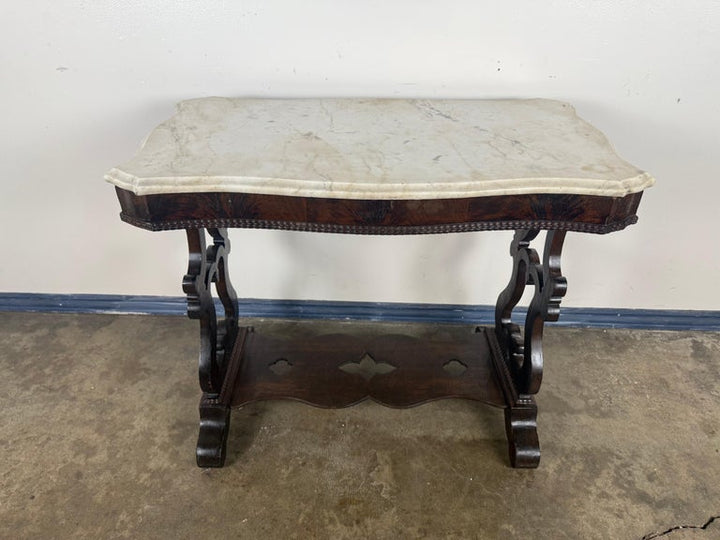 19th Century American Renaissance Revival Marble-Top Side Table