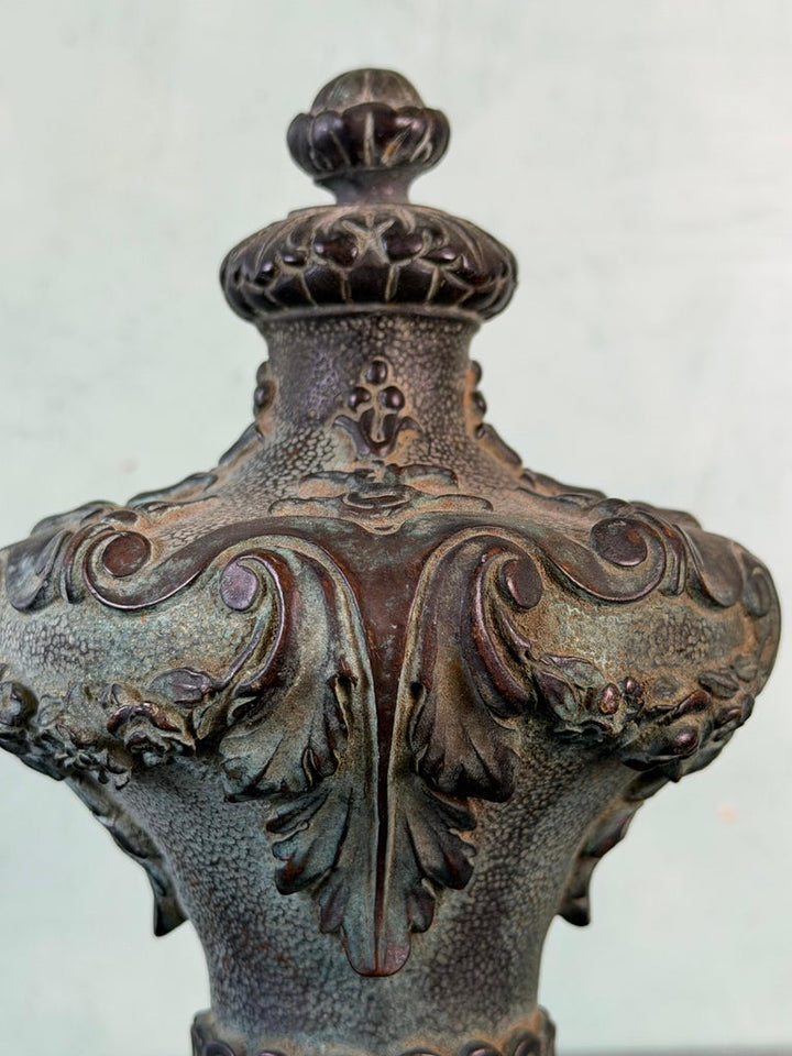 19th Century Cast Iron Finial with Baroque Revival Ornamentation
