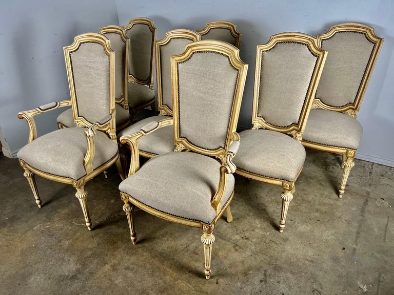 Set of Eight Neoclassical Style Dining Chairs