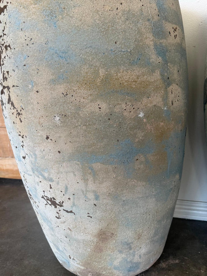 Pair of Monumental Atelier Vierkant Style Planters - Ocean Blue Patina
