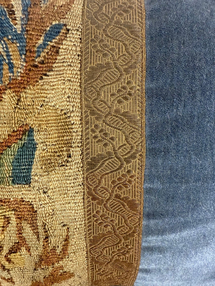 Pair of Pillows with 18th Century French Tapestry Panels by Melissa Levinson