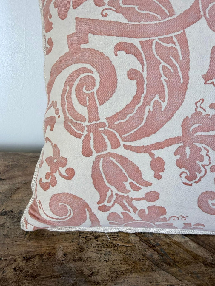 Pair of Bespoke Lumbar Pillows in Fortuny "Corone" Pattern