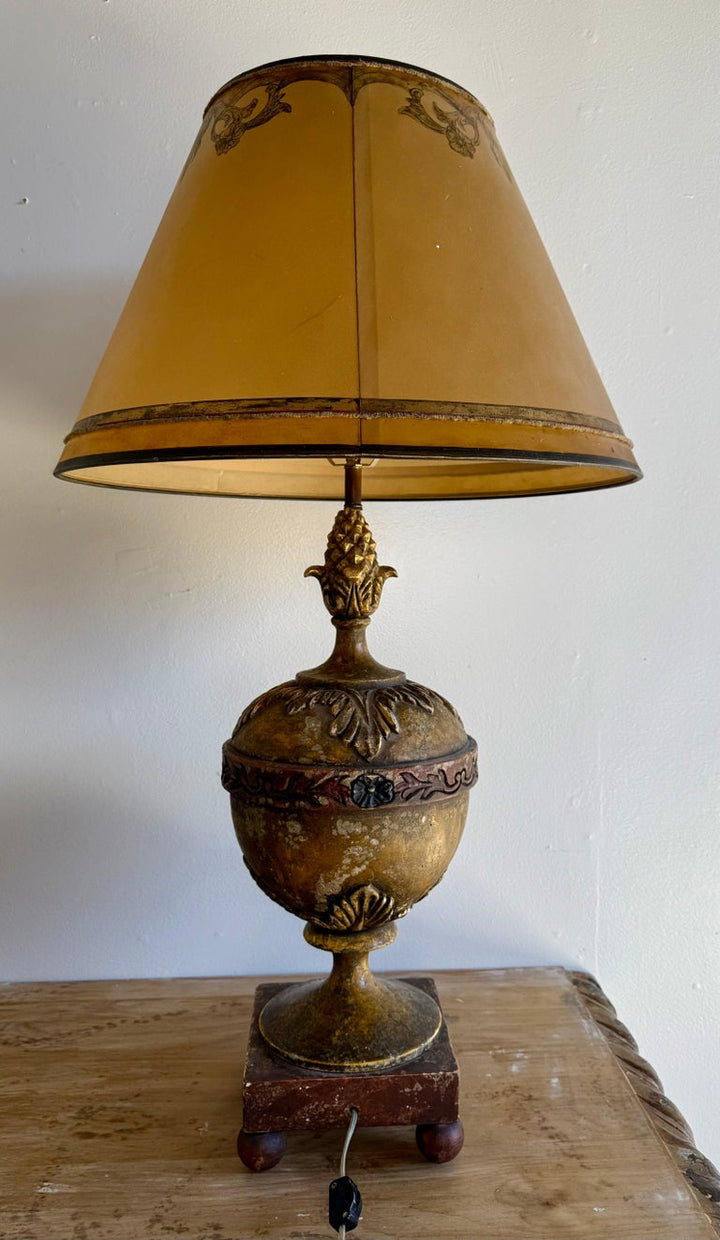 Pair of Hand Painted Lamps w/ Parchment Shades