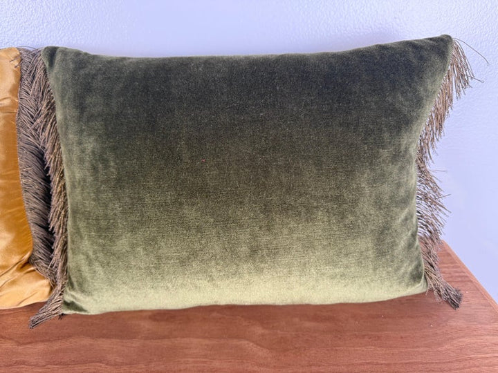 Pair of Custom Pillows with 19th-Century French Metallic Appliqués