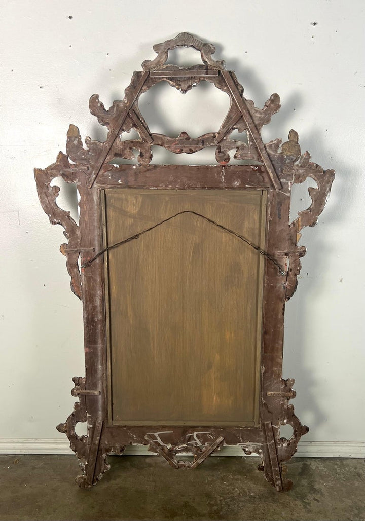 Italian Rococo Style Silver Gilt Mirror C. 1930's