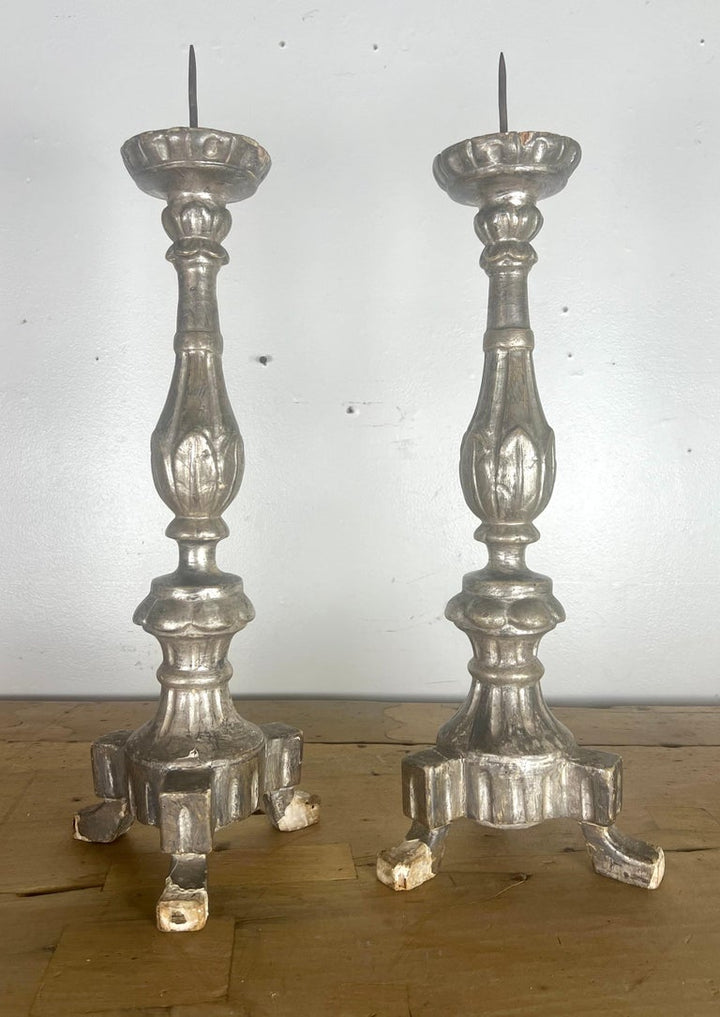 19th Century Italian Silver Gilt Candlesticks