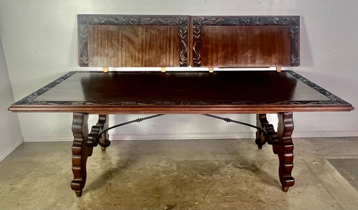 Early 20th Century Spanish Refractory Dining Table with Leaves