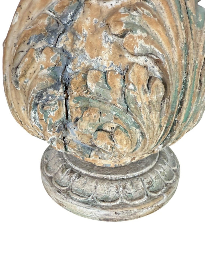 Pair of Italian Carved Wood Baroque Style Table Lamps