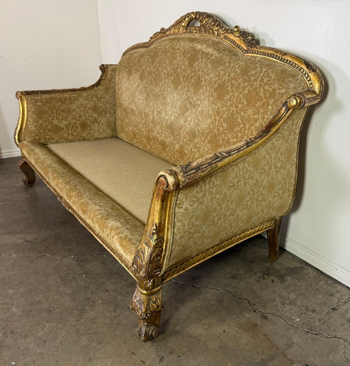French Giltwood Sofa, Louis XV Style, Late 19th–Early 20th Century