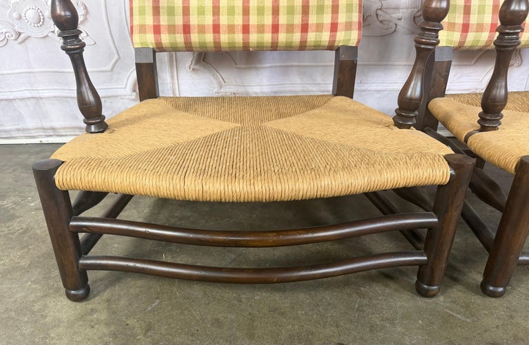 Pair of French Country Style Lounge Chairs w/ Ottomans