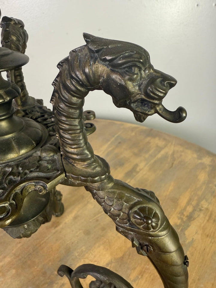 19th C. Bronze Table w/ Onyx Top