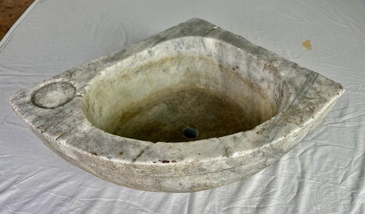 19th C. Hand Chiseled French Stone Sink