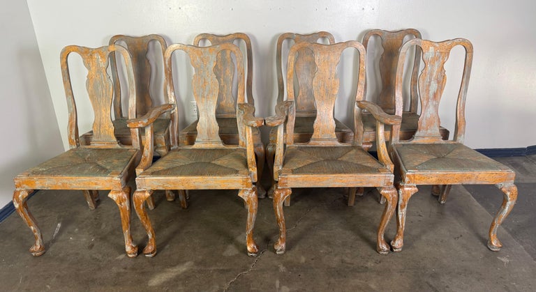 Set of Eight Queen Anne Dining Chairs