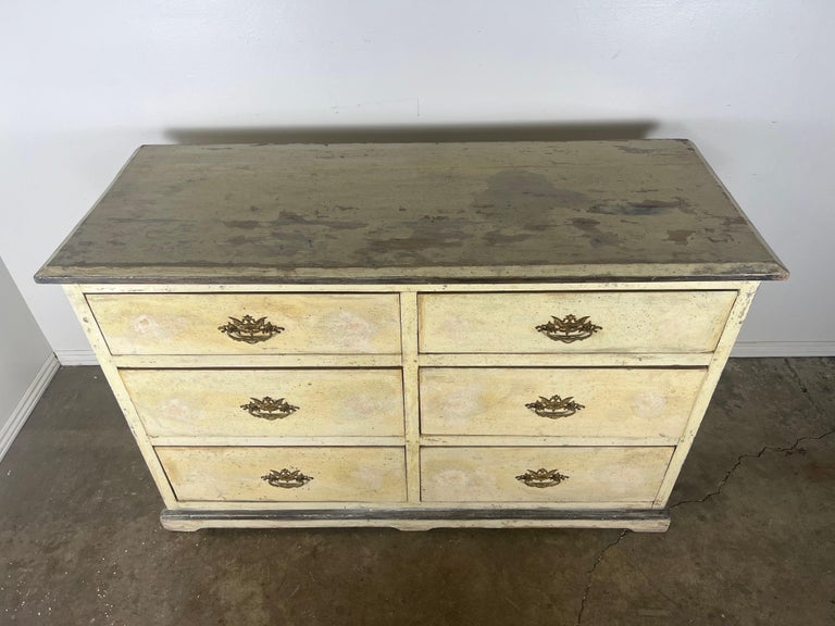 19th C. Gustavian Style Chest of Drawers w/ Brass Hardware