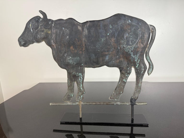 19th Century American Copper Bull Weathervane