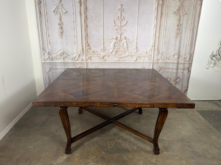 Monumental French Parquet of Versailles Convertible Dining Table