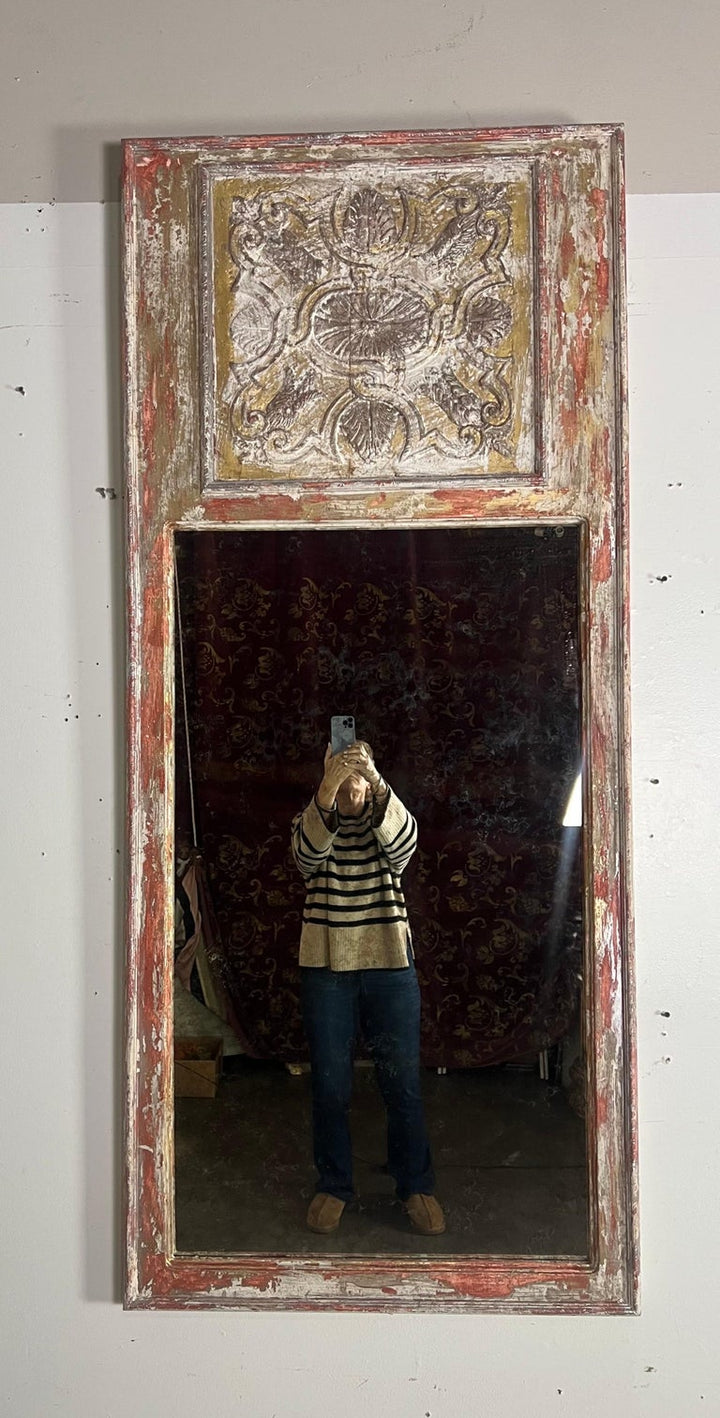 Pair of 19th C. Italian Painted & Gilt Mirrors