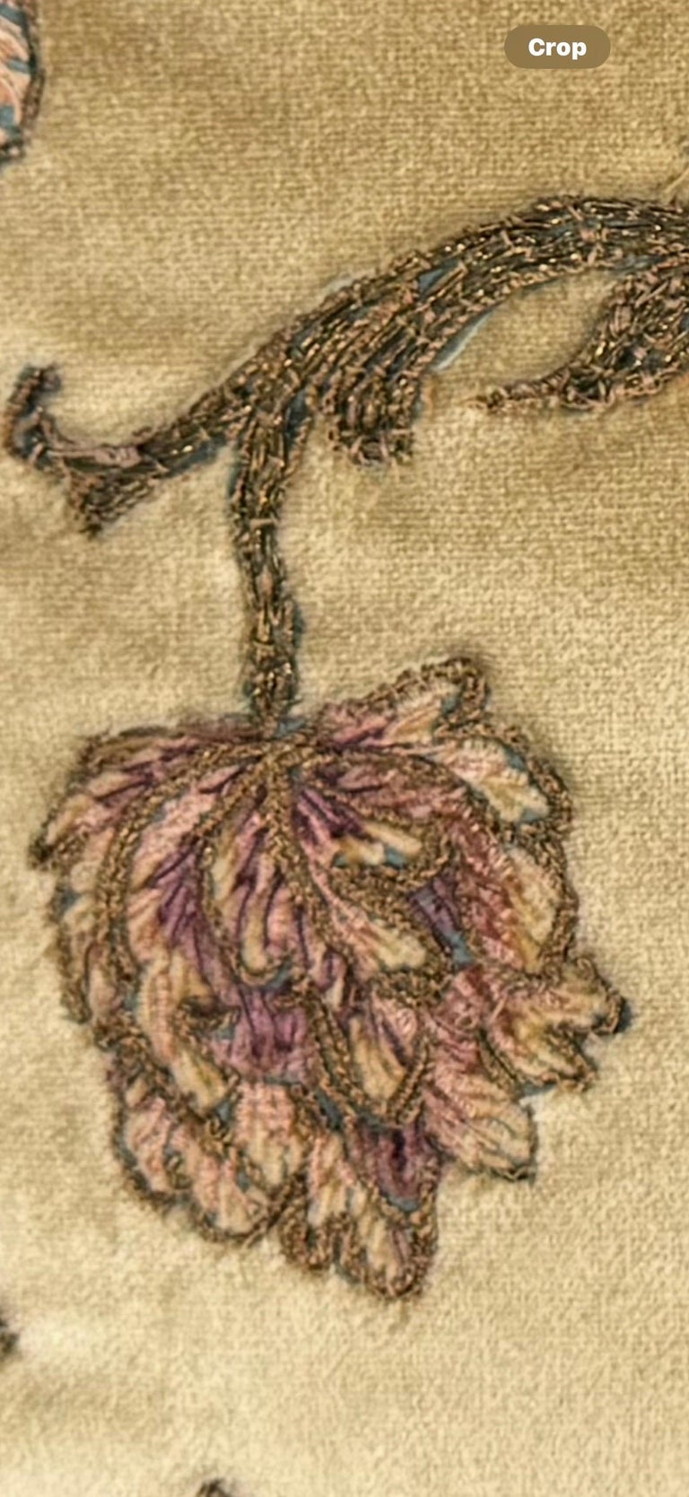 Pair of Custom Velvet Appliqué Pillows by Melissa Levinson