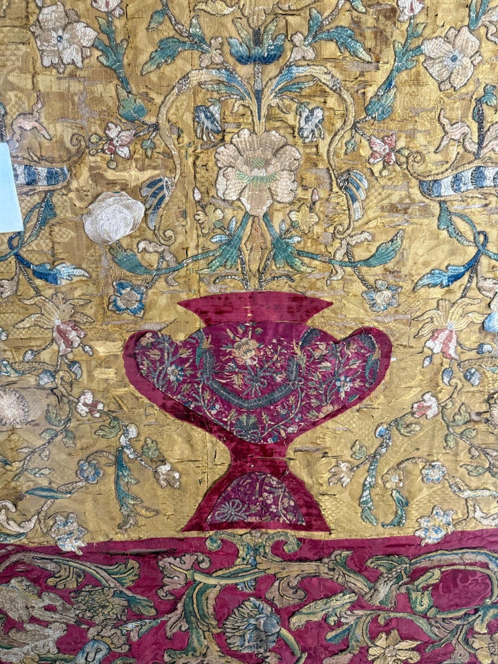 Antique Continental Ecclesiastical Embroidered Textile, 17th–18th Century