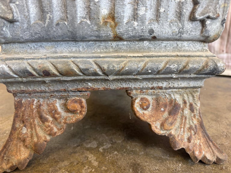 Antique French Cast Iron Jardinière Planter, Louis XVI Style, 1880