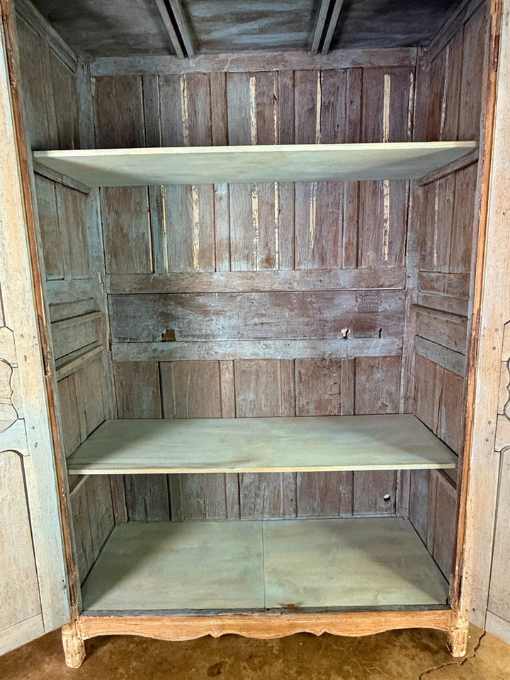 French Provincial Star-Inlaid Armoire, 18th-century