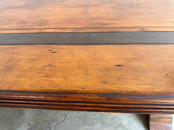 Spanish Revival Walnut Dining Table with Inlaid Top, Early 20th Century