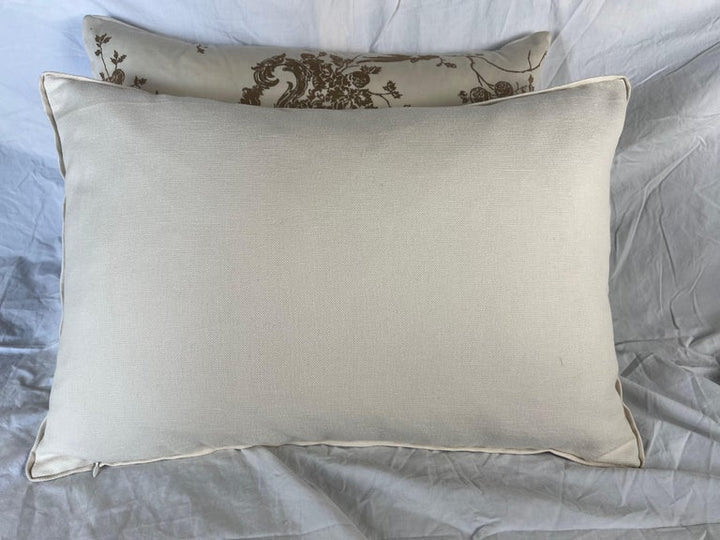 Pair of Venezianina Patterned Gold & Cream Fortuny Pillows