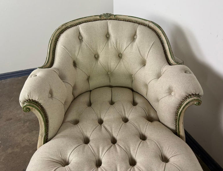 French Louis XV Style Tufted Chaise Lounge