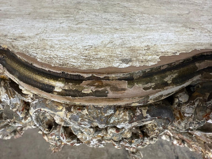 19th-Century Italian Rococo Painted and Giltwood Console Table