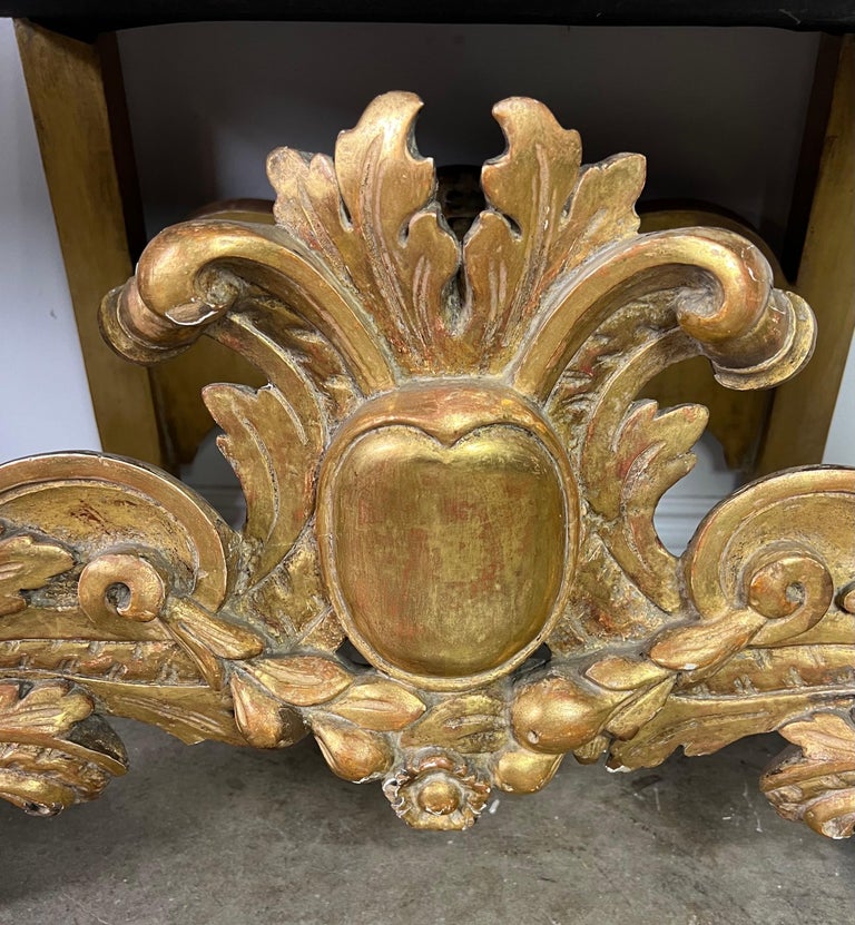 Pair of Italian Baroque Style Gilt Wood Benches C. 1920