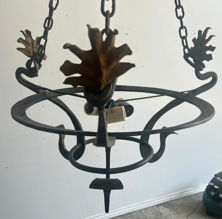 3-Light Spanish Style Wrought Iron Chandelier