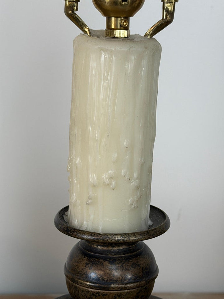 Pair of English Brass Table Lamps - Lion Paw Feet with Original Shades