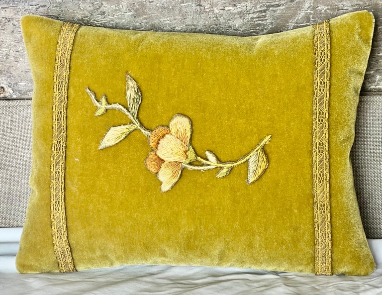 Pair of Appliquéd Mohair Pillows by MLA