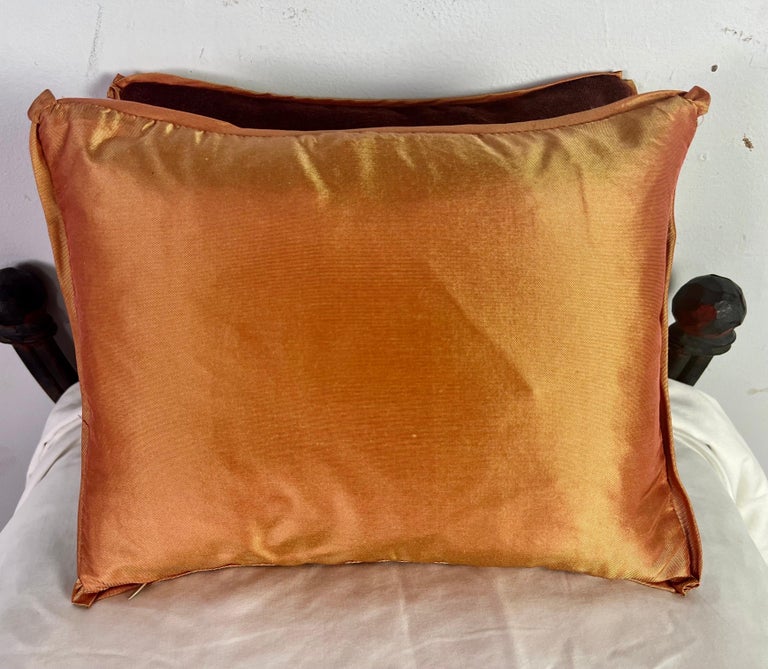 Pair of Velvet Appliquéd Petite Pillows