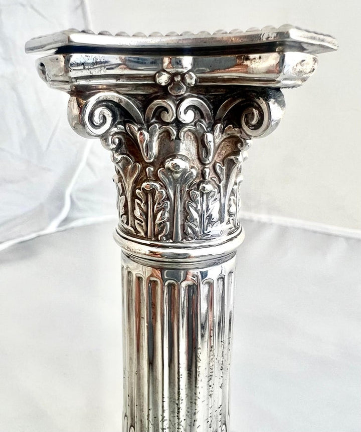 Pair of English Sheffield Silver Candlesticks