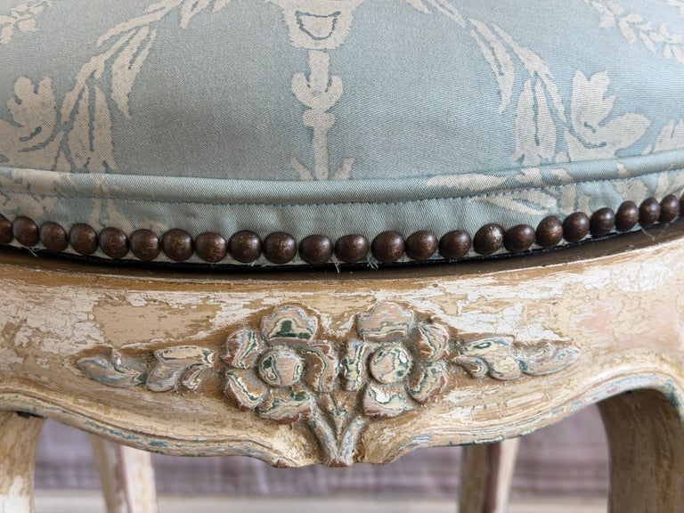 French Louis XV Fauteuil Vanity Chair, Beechwood, Circa 1880-1900