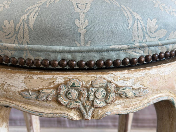 French Louis XV Fauteuil Vanity Chair, Beechwood, Circa 1880-1900