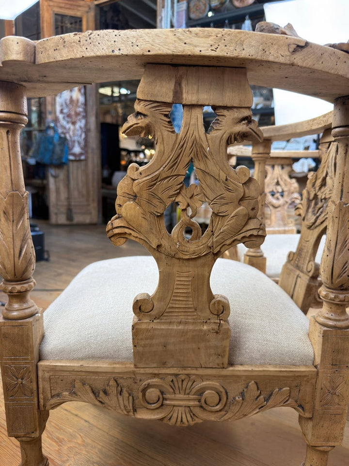 19th Century Italian Renaissance Venetian Tête-à-Tête Courting Bench w/ Cherubs