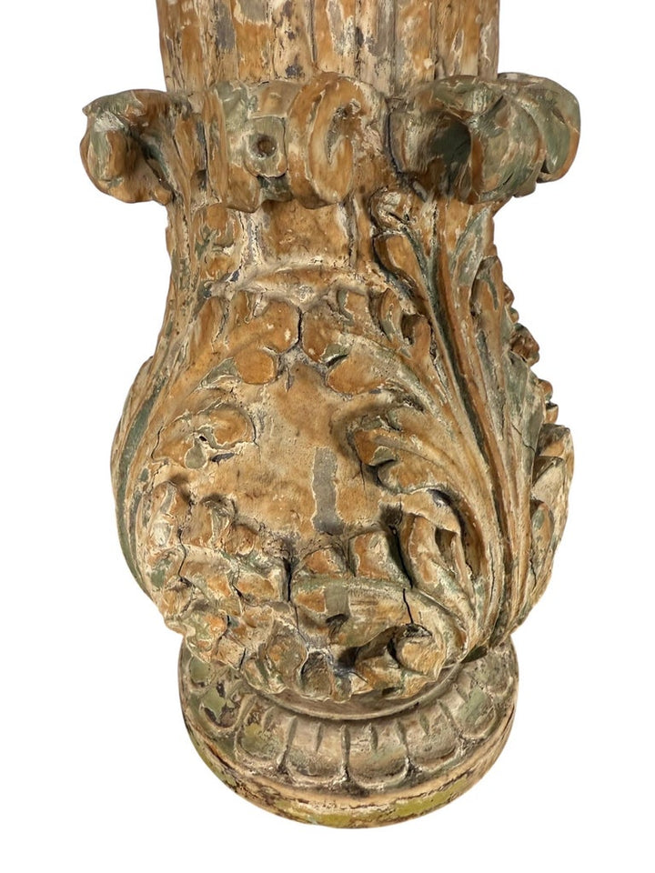 Pair of Italian Carved Wood Baroque Style Table Lamps