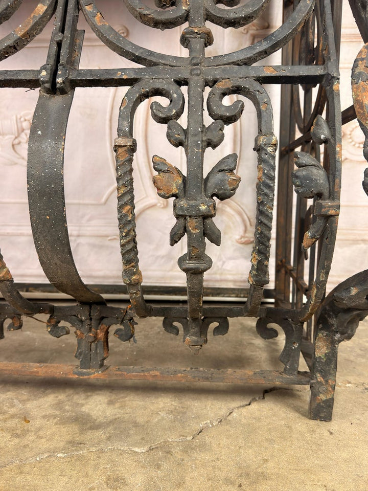 Antique French Console Table, Wrought Iron &amp; Marble, Circa 1880