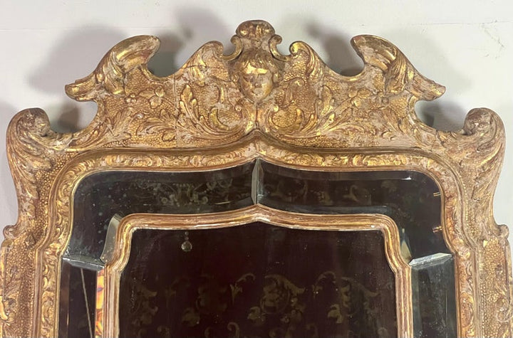 19th C. Italian Baroque Style Gilt Wood Mirror