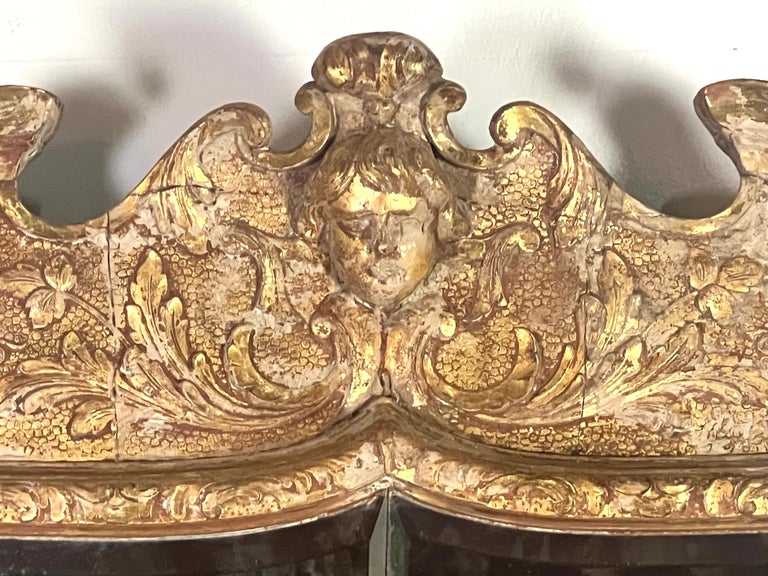 19th C. Italian Baroque Style Gilt Wood Mirror