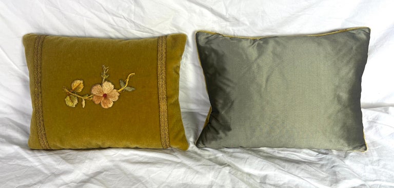 Pair of Custom Appliqued Pillows by MLA