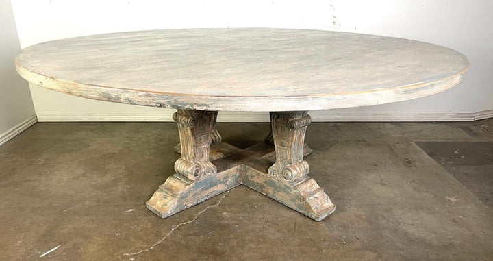 Monumental Neoclassical Style Painted Dining Table