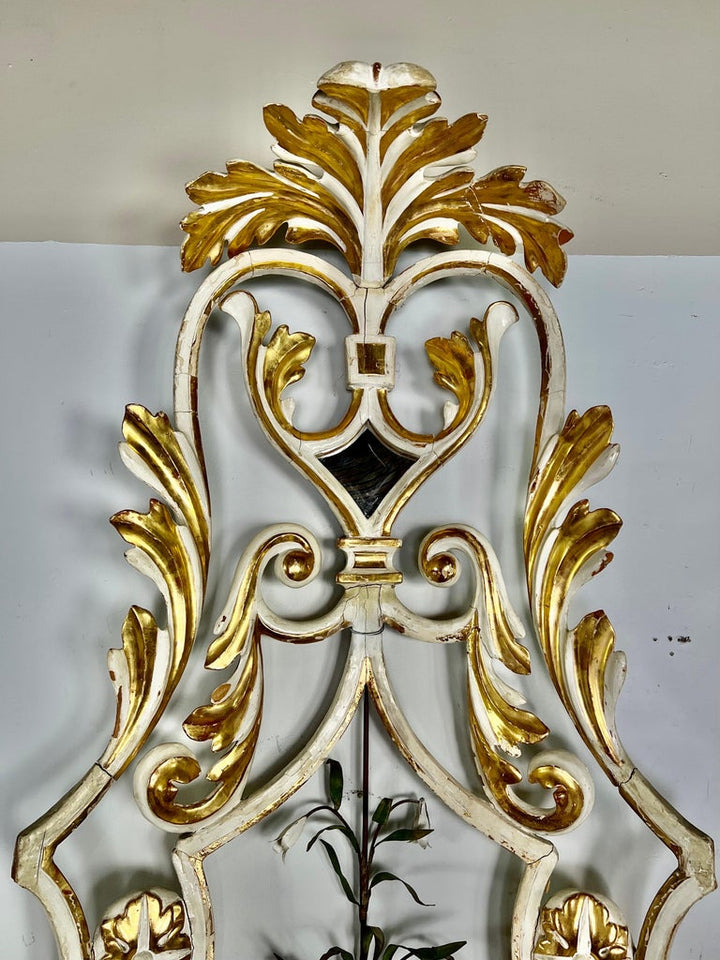 19th C. Italian Painted & Parcel Gilt Architectural Piece