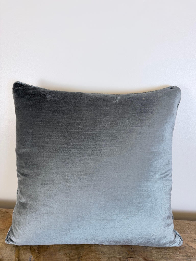 Designer Linen Throw Pillow in Exotic “Braganza” Jungle Print with Leopard Motif