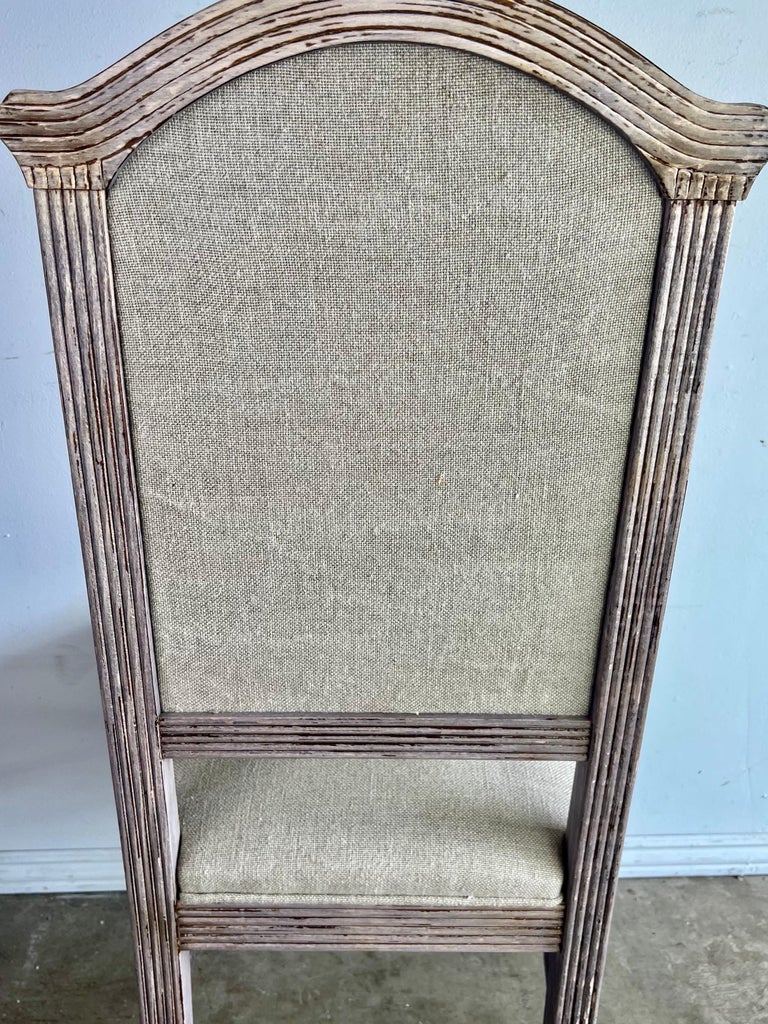 Set of Eight Italian Bleached Dining Chairs C. 1900's