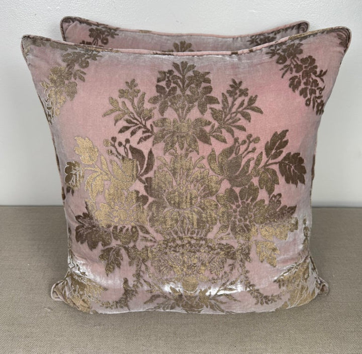Rare Pink Velvet Fortuny Pillows