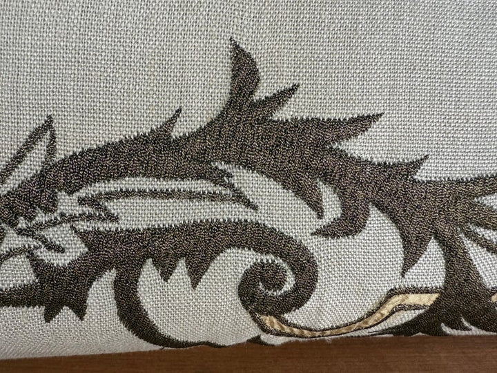 Pair of Custom Embroidered Linen Pillows